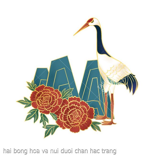hai bong hoa va nui duoi chan hac trang